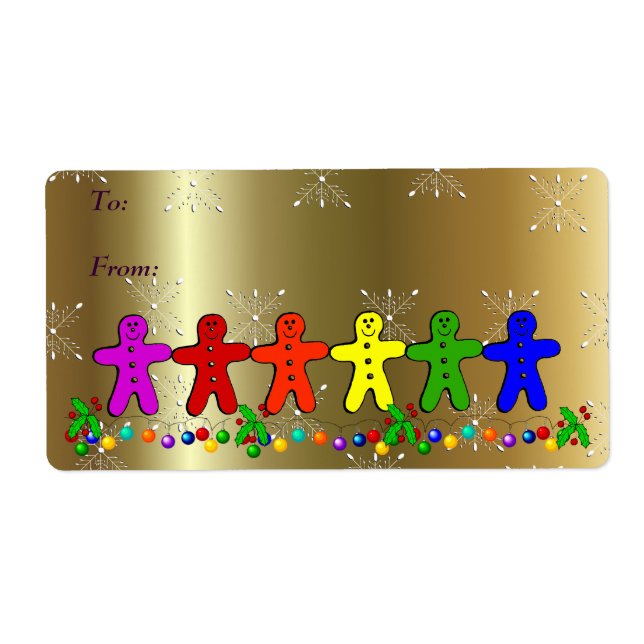 Rainbow Gingerbread Label (Front)