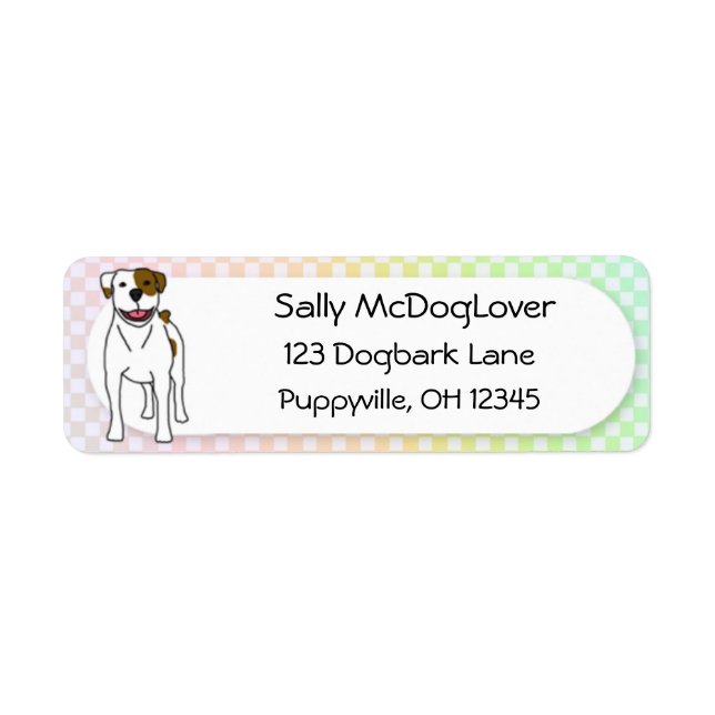 Rainbow Gingham American Bulldog Label (Front)