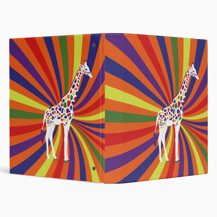 Rainbow Giraffe 3 Ring Binder