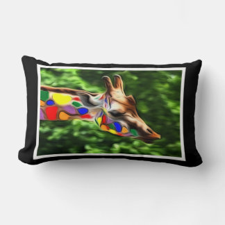 Rainbow Giraffe Lumbar Pillow