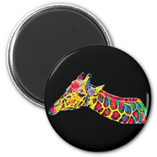 Rainbow Giraffe Magnet
