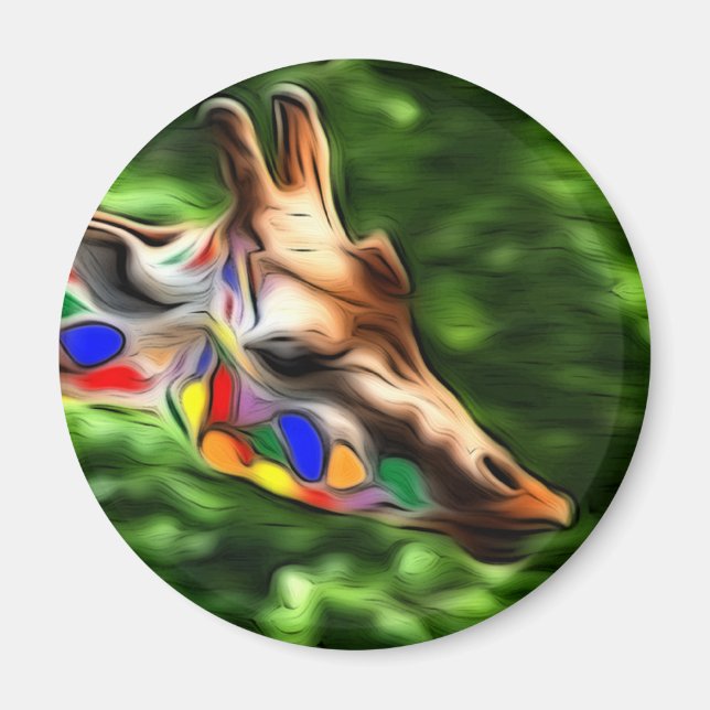 Rainbow Giraffe Magnet (Front)