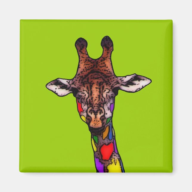 Rainbow Giraffe Magnet (Front)