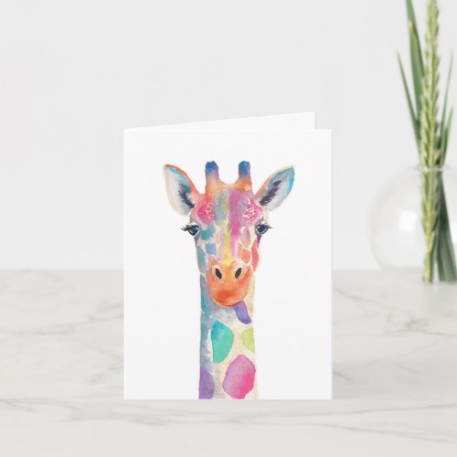 Rainbow Giraffe Notecard