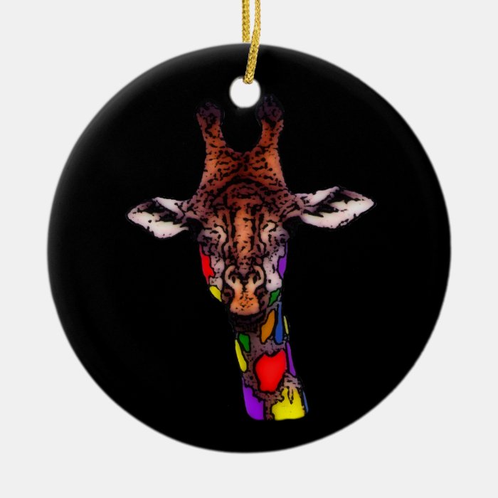 Rainbow Giraffe Ornament