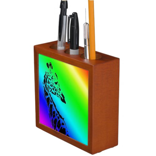 Rainbow Giraffe Pencil Holder