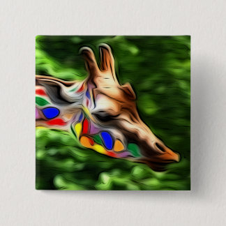 Rainbow Giraffe Pinback Button