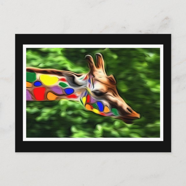Rainbow Giraffe Postcard (Front)