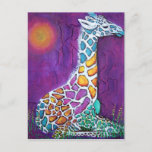 Rainbow Giraffe Postcard at Zazzle