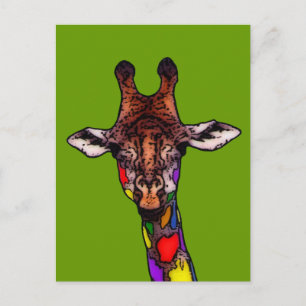Rainbow Giraffe Postcard