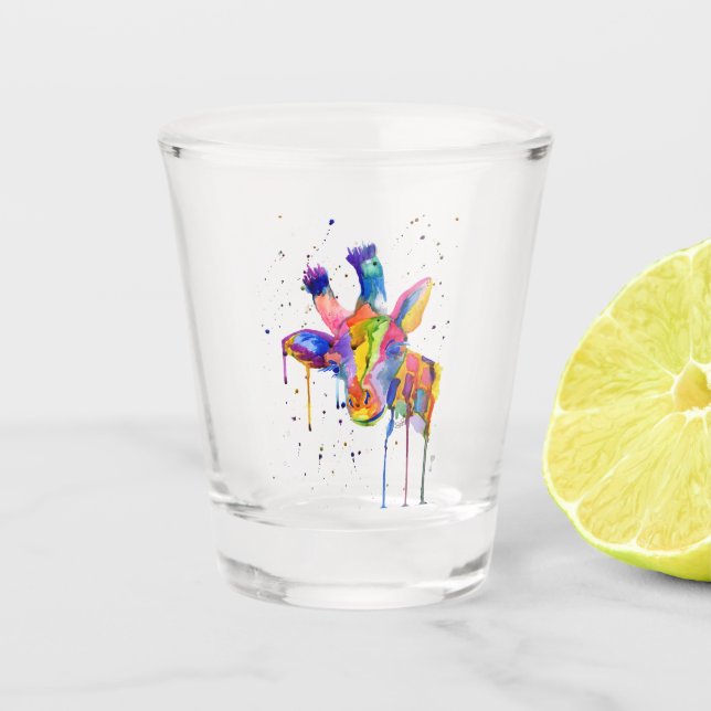 Rainbow Giraffe Shot glass (Front)