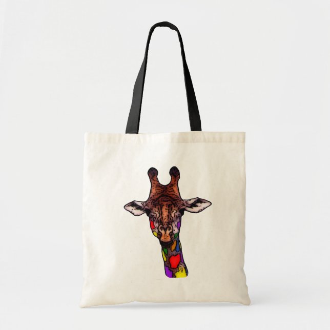 Rainbow Giraffe Tote Bag (Front)