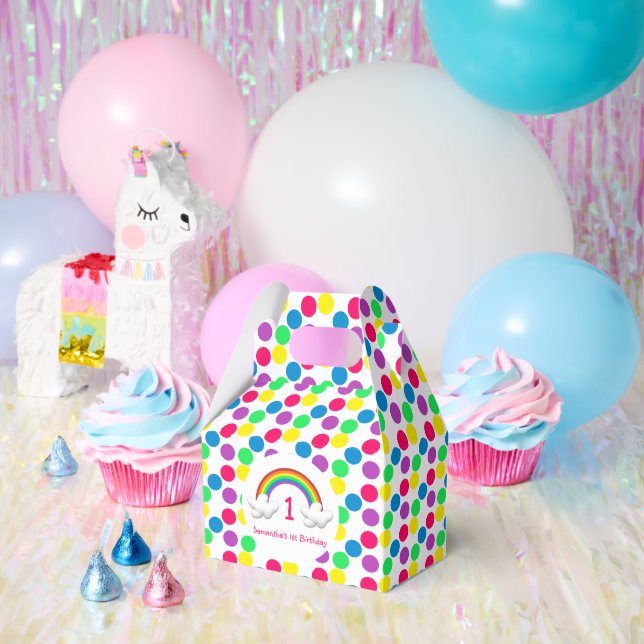 Rainbow Girl Any Age Birthday Favor Boxes (Party)