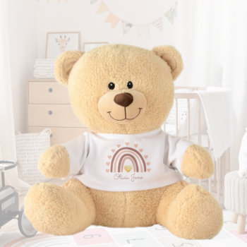 Rainbow Girl Baby Name Stats Boho Teddy Bear by Amore_Amore at Zazzle