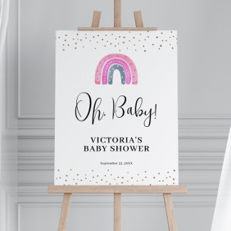 Rainbow Girl Baby Shower Welcome Foam Board