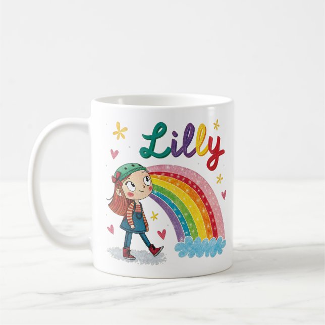 Rainbow Girl Lilly 2 Coffee Mug (Left)