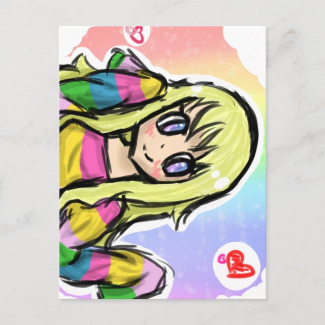 Rainbow Girl Postcard (Front)