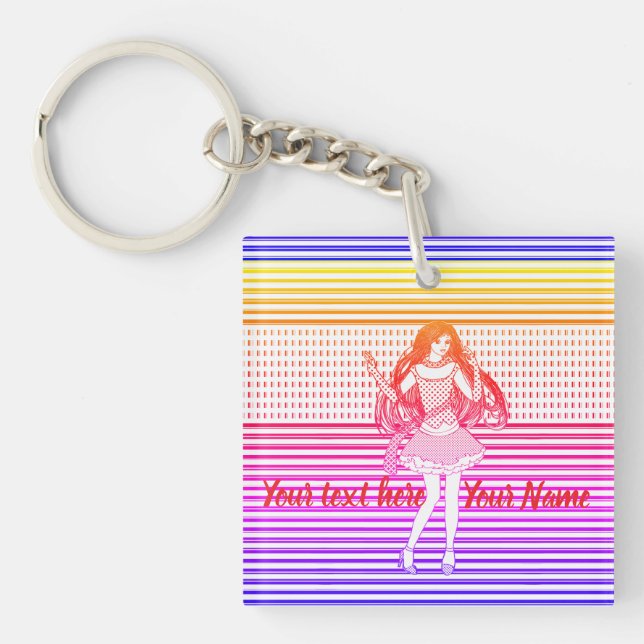 Rainbow girlfriend keychain (Front)