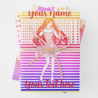Rainbow girlfriend wrapping paper sheets