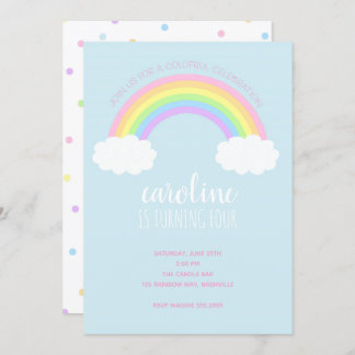Rainbow Girl's Birthday Invitation