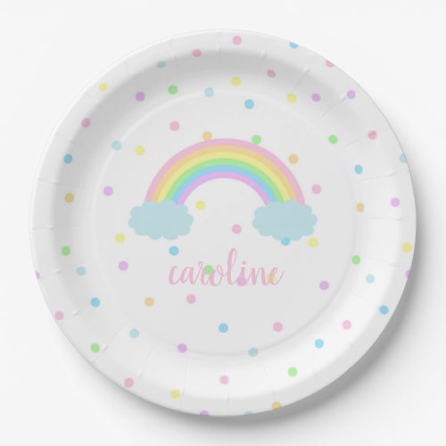 Rainbow Girls Birthday Party Paper Plate