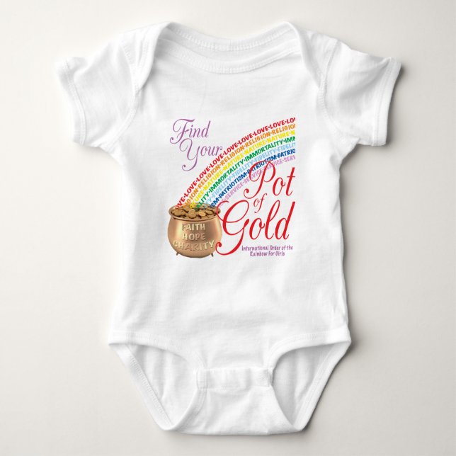 Rainbow Girls Find Your Pot of Gold Baby Bodysuit (Front)