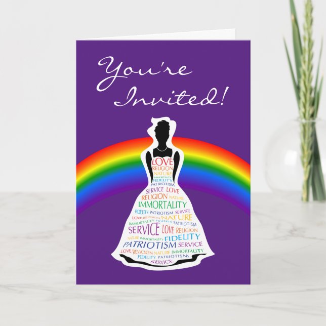 Rainbow Girls Invitation Template , Masonic Cards (Front)