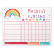 Rainbow Girls Reward Chart Chore Chart Pink Gold Notepad