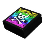 Rainbow Girly Skull Jewelry Box