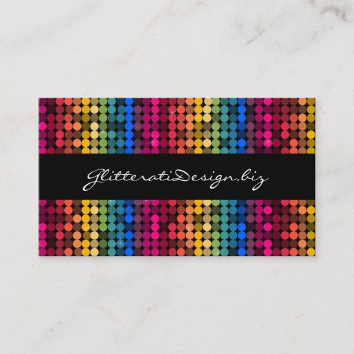 Customizable Rainbow Glam Business Card