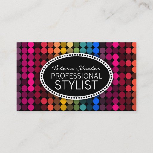Customizable Rainbow Glam Business Card
