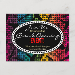Rainbow Glam Custom Hair Salon Event Postcard