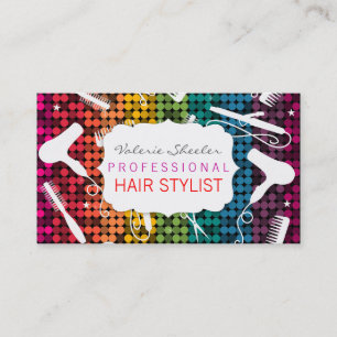 Rainbow Glam Hair Salon Business Cards