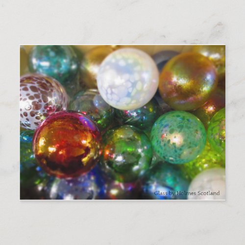 Rainbow Glass Baubles Postcard