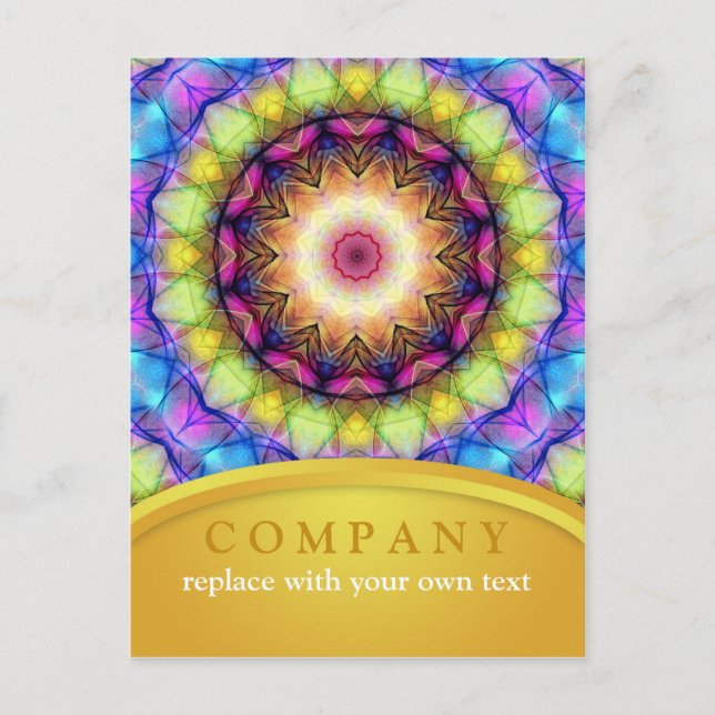 Rainbow Glass Holistic Mandala Postcard (Front)