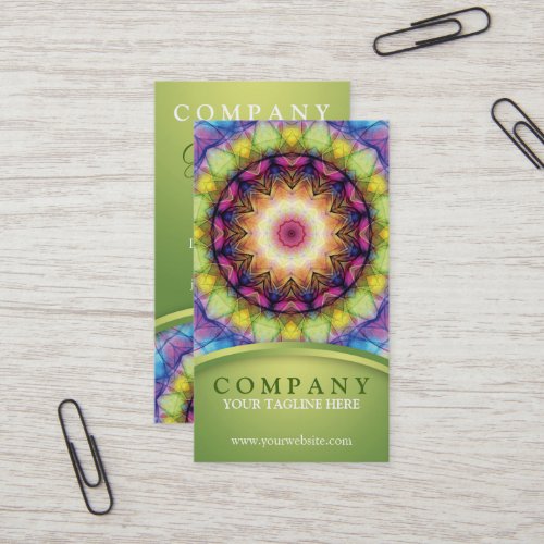 Rainbow Glass Mandala Business Card