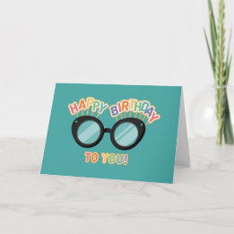 Rainbow Glasses Birthday Card