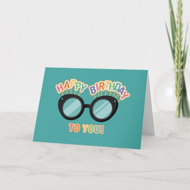 Rainbow Glasses Birthday Card (Front)
