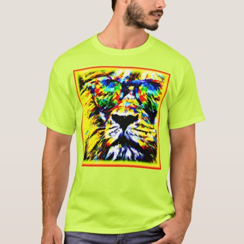 Rainbow Glasses Lion Painting Buy Now T_Shirt