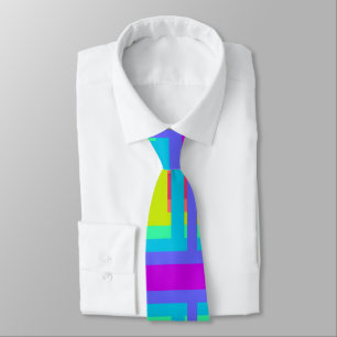 rainbow glitch pattern neck tie