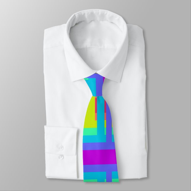 rainbow glitch pattern neck tie (Tied)