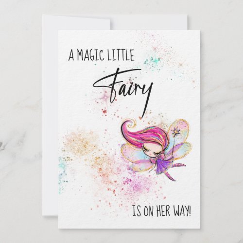 *~* Rainbow Glitter Baby Fairy Shower Invitation
