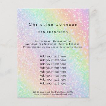 Rainbow Glitter Background Flyer by amoredesign at Zazzle