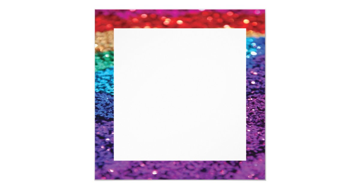 Rainbow Glitter Background Square Invite Template Zazzle Com