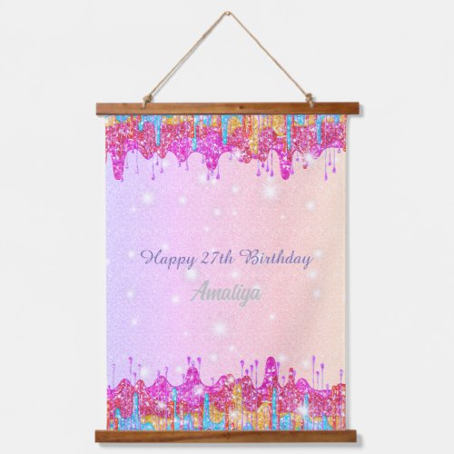 Rainbow glitter_bright color sparkle for birthday hanging tapestry