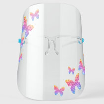Rainbow Glitter Butterfly Cute Girly Face Shield