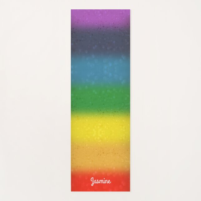 Rainbow Glitter Chakra Yoga Mat (Front)