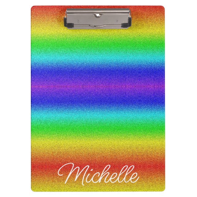 Rainbow Glitter Clipboard (Front)