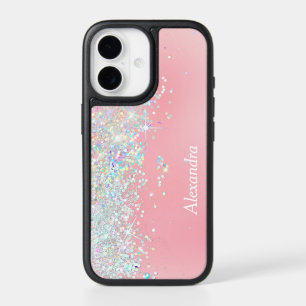 Rainbow Glitter Confetti Star Shine Pink iPhone 17 Case