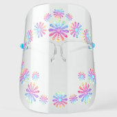 Rainbow Glitter Daisies Cute Fun Face Shield (Front)